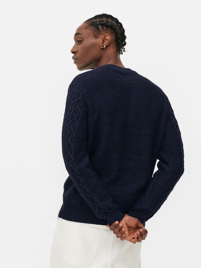 Cable Knit Panel Sweater - Image 4