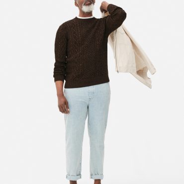 Cable Knit Panel Sweater