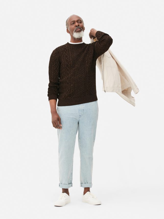 Cable Knit Panel Sweater