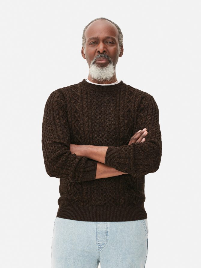 Cable Knit Panel Sweater - Image 2
