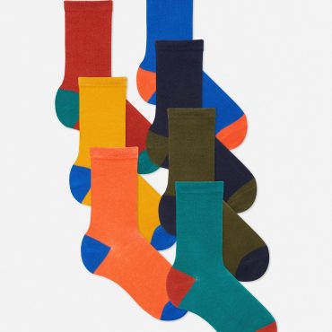 7-Pack Color Block Ankle Socks