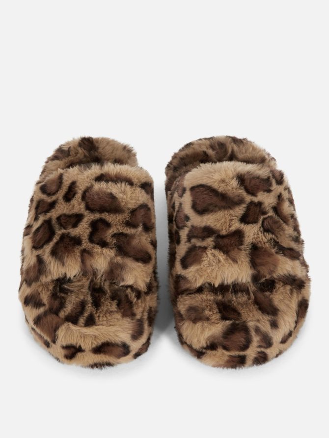 Faux Fur Platform Mule Slippers - Image 2