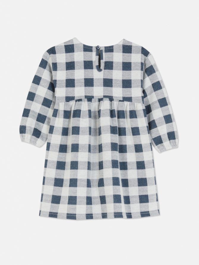 Long Sleeve Check Dress - Image 2