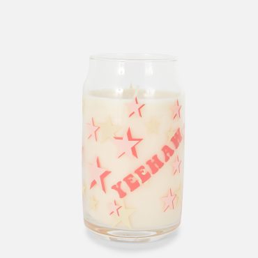 Tall Printed Glass Votive Candle
