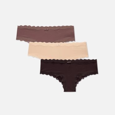 3-Pack Lace Trim Hipster Briefs