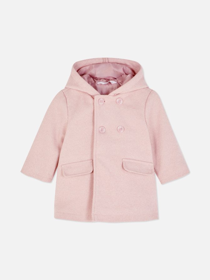 Herringbone Hooded Coat
