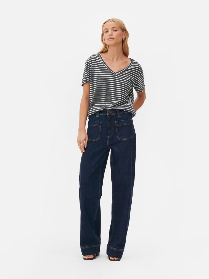 Cotton Rich Wide Leg Jeans