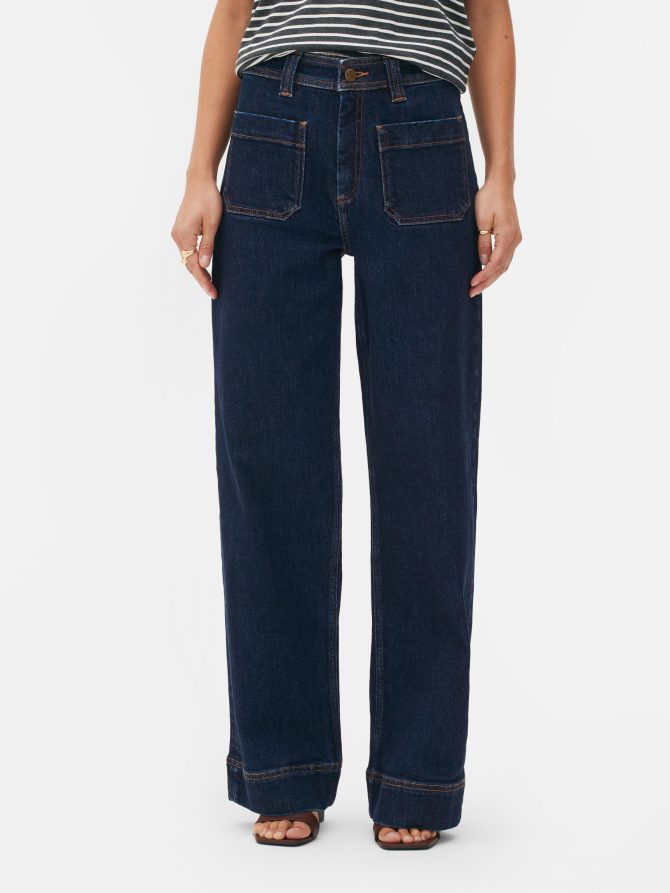 Cotton Rich Wide Leg Jeans - Image 2