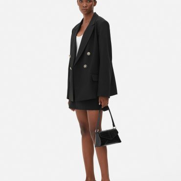Double-Breasted Twill Blazer