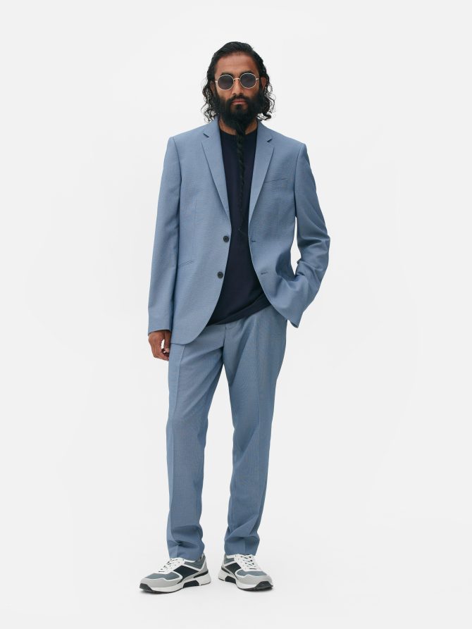 Micro Check Suit Pants