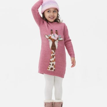 Giraffe Knit Dress & Tights Set