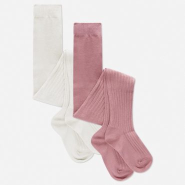 2-Pack Ribbed Knit Tights