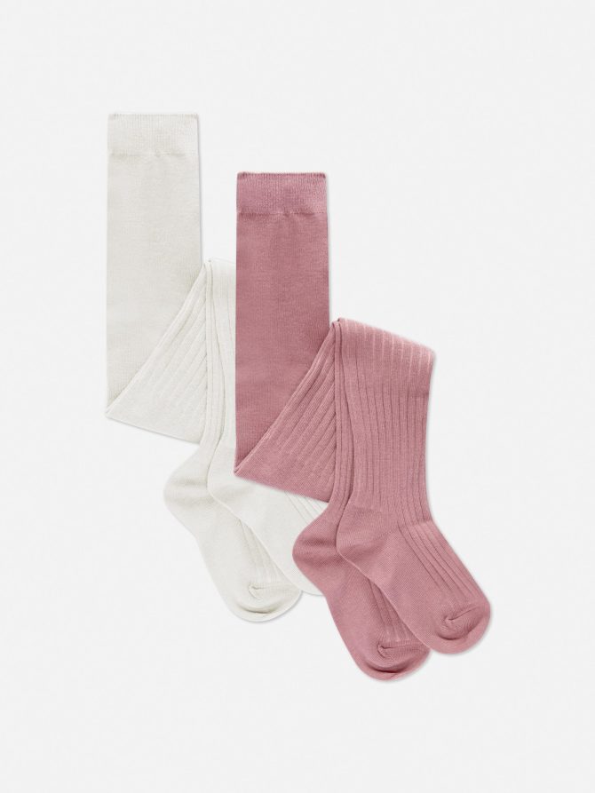 2-Pack Ribbed Knit Tights