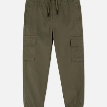 Slim Drawstring Waist Cargo Trousers