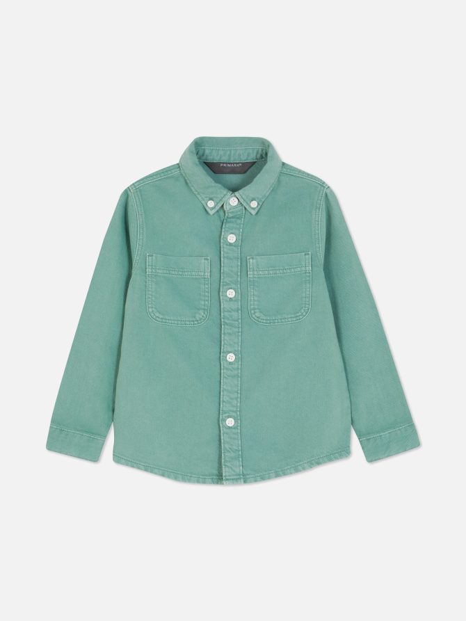 Button-Down Collar Denim Shirt - Image 3