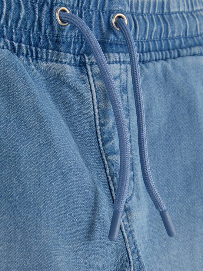 Denim Drawstring Joggers - Image 3