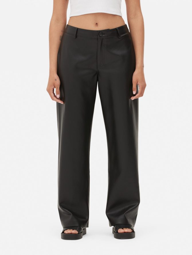 Faux Leather Wide Leg Pants - Image 2