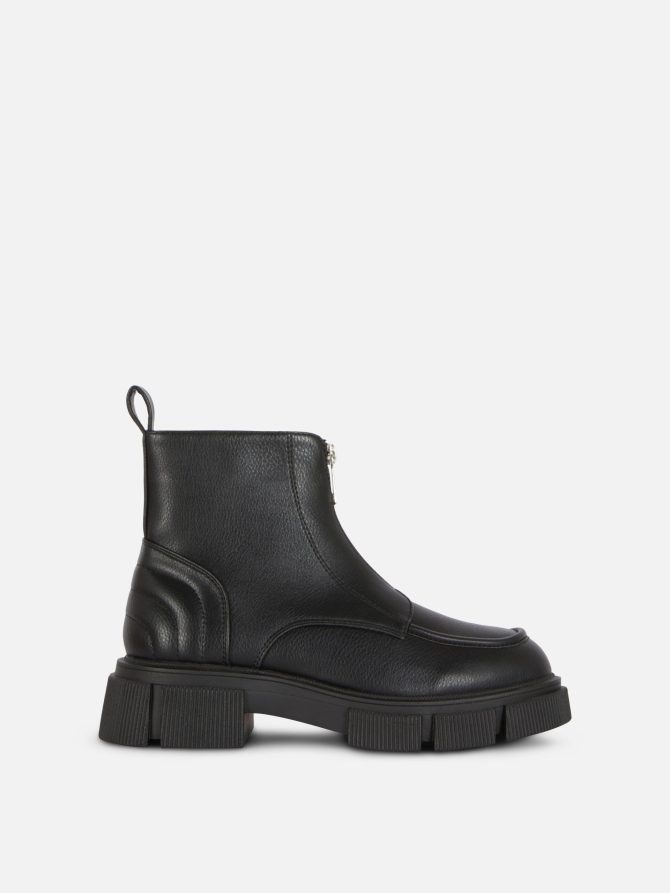 Zip Front Heeled Chelsea Boots