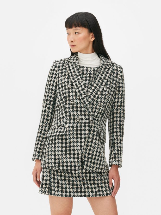 Bouclé Check Blazer - Image 2