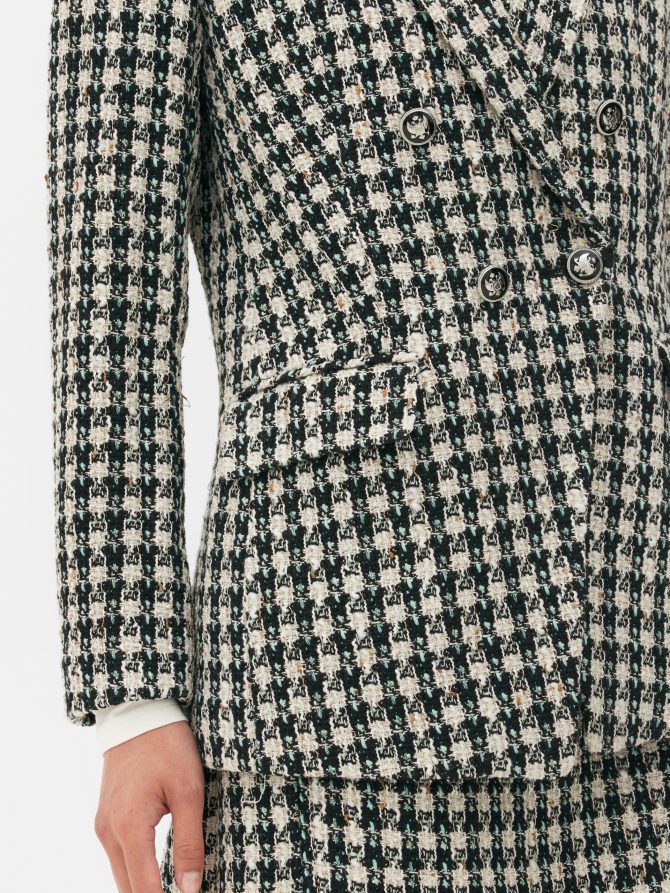 Bouclé Check Blazer - Image 3