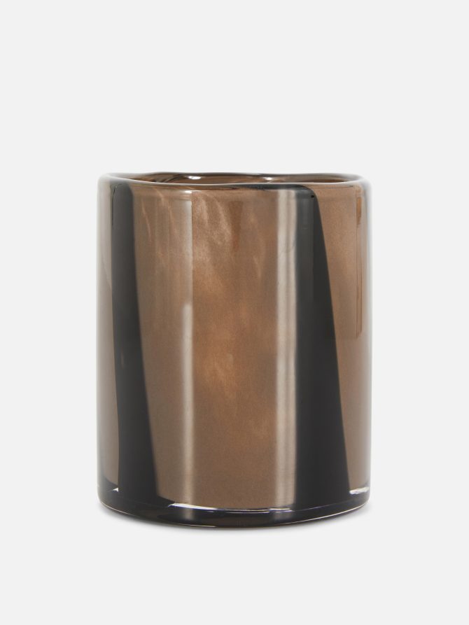 Lined Glass Wax Candle