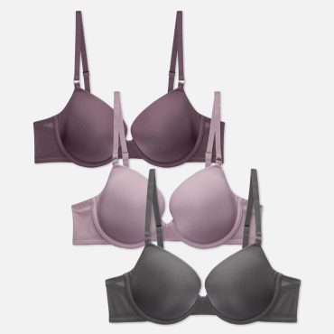 3-Pack A-D Shiny T-Shirt Bras