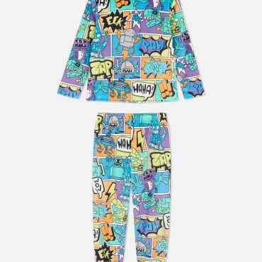 Robot Comic Pajama Set