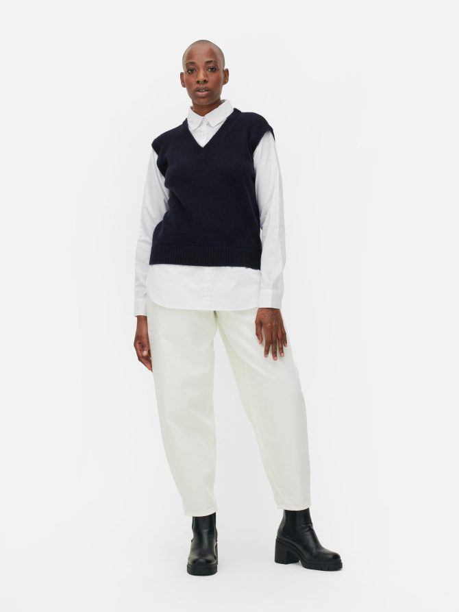 2-in-1 Knit Vest & Shirt