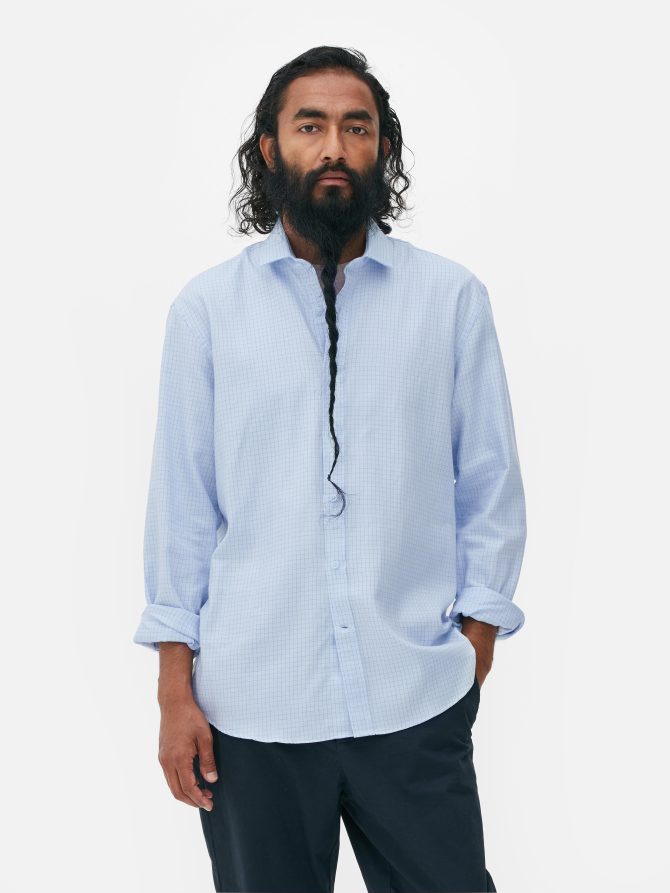 Windowpane Check Long Sleeve Shirt - Image 2