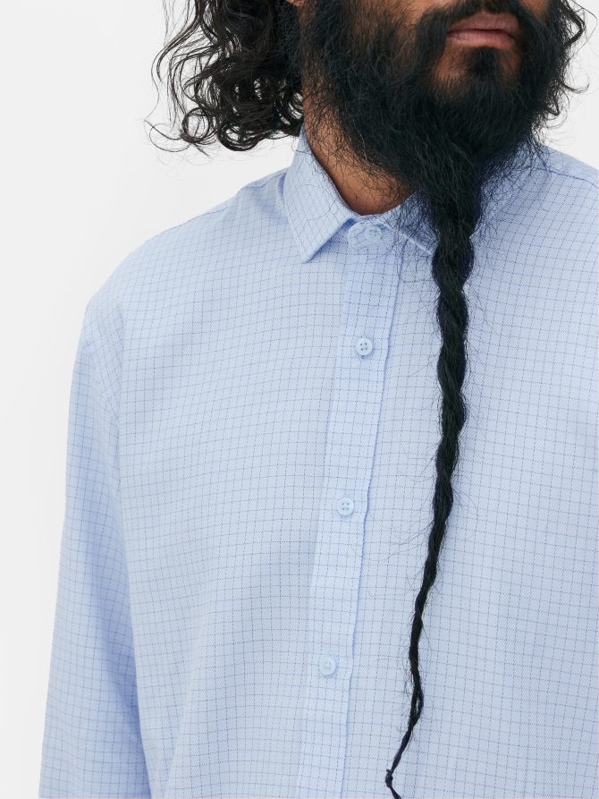Windowpane Check Long Sleeve Shirt - Image 3