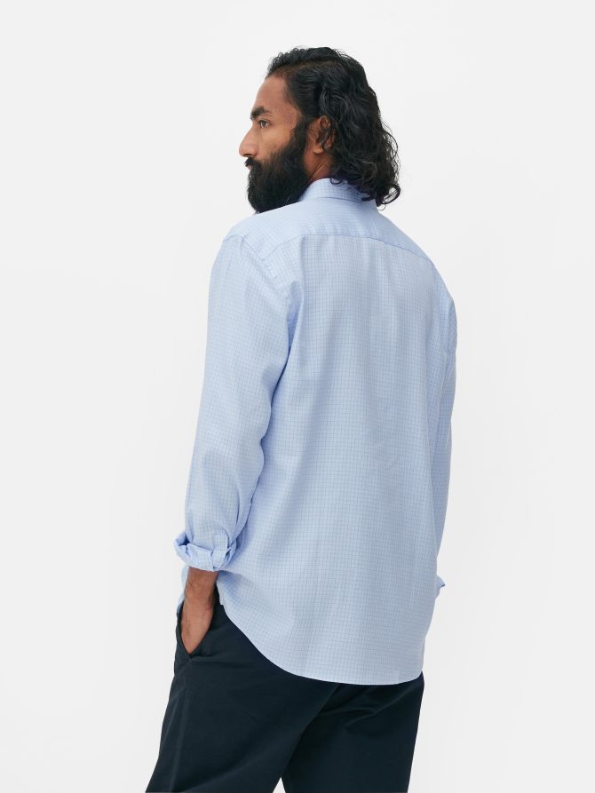 Windowpane Check Long Sleeve Shirt - Image 4