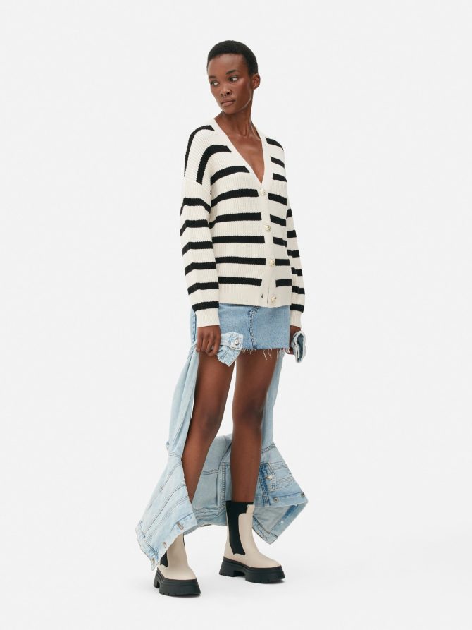 Striped Boyfriend Knitted Cardigan