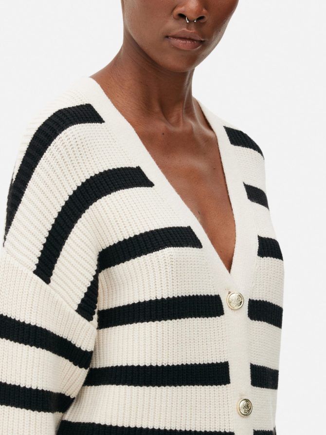 Striped Boyfriend Knitted Cardigan - Image 3