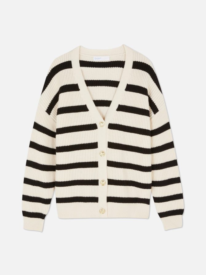 Striped Boyfriend Knitted Cardigan - Image 5