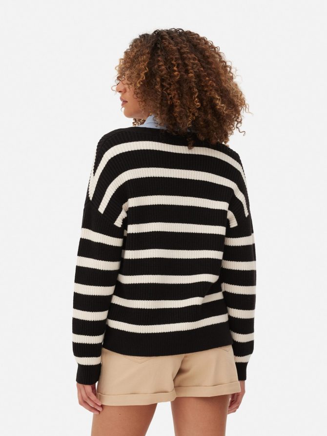 Striped Boyfriend Knitted Cardigan - Image 4
