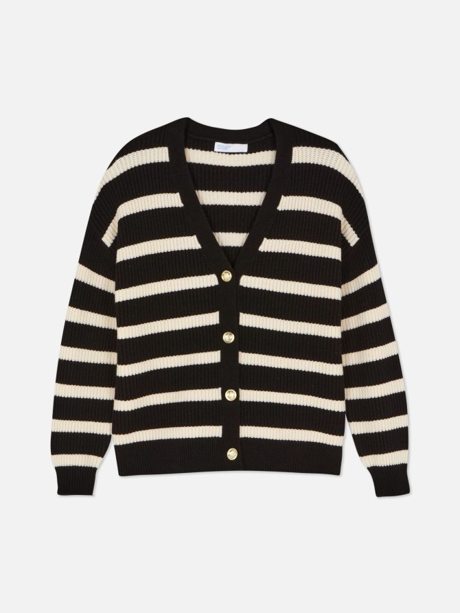 Striped Boyfriend Knitted Cardigan - Image 5