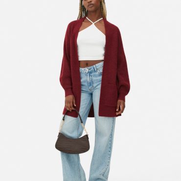 Ribbed Open Cardigan