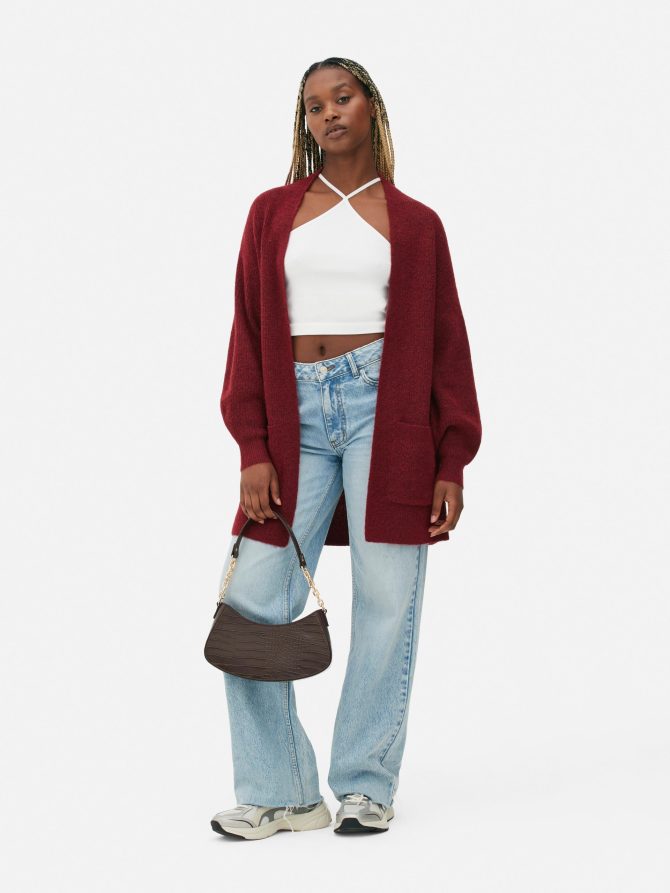 Ribbed Open Cardigan