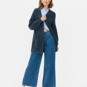 Ribbed Open Cardigan