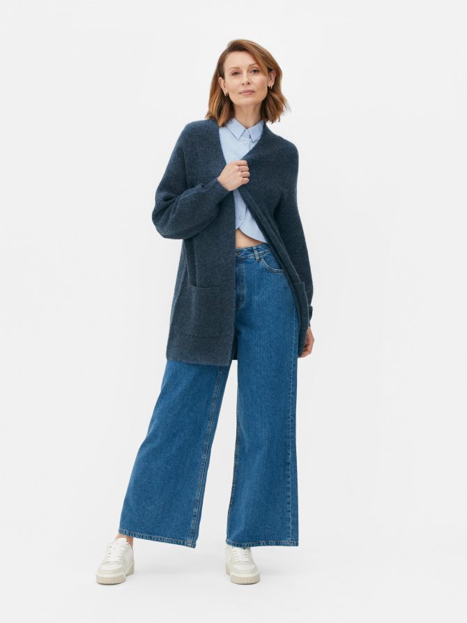 Ribbed Open Cardigan