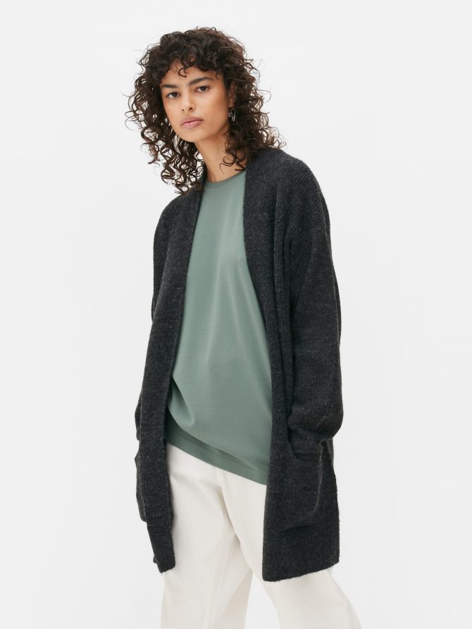 Ribbed Open Cardigan - Image 2