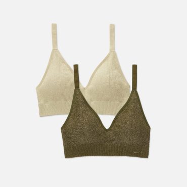 2-Pack Ribbed Sparkly Triangle Bras