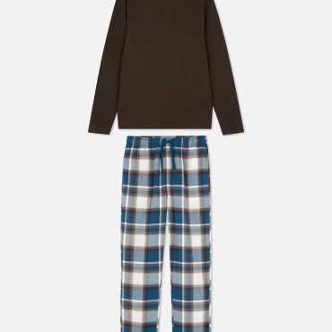 Check Bottom Long Sleeve Pajamas