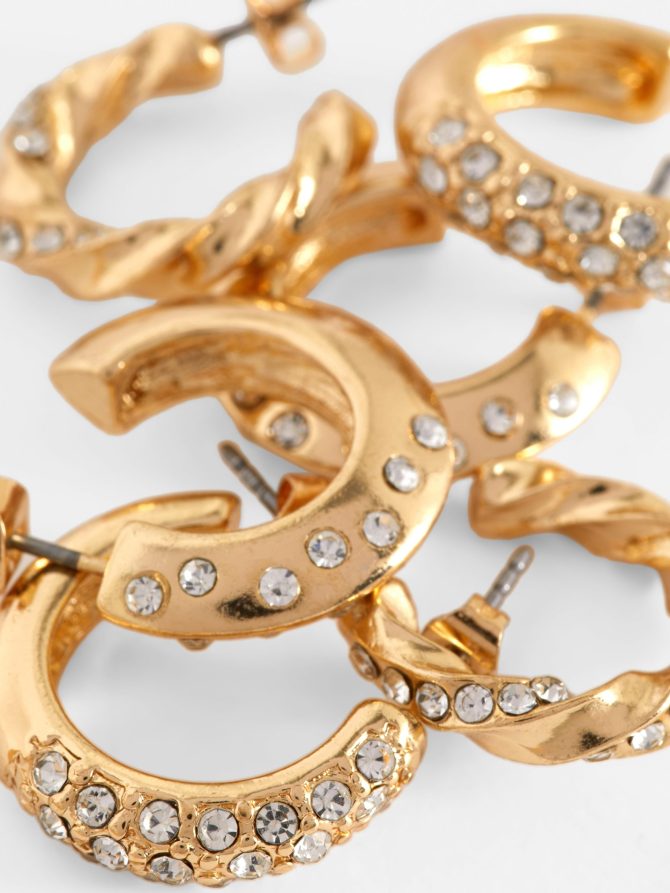 3-Pack Rhinestone Hoop Earrings - Image 2