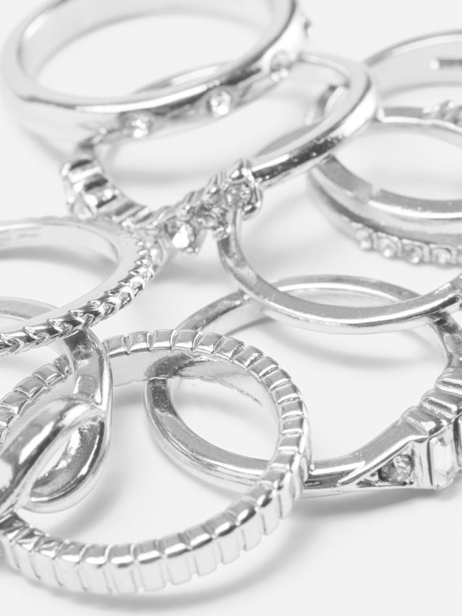 8-Pack Rhinestone Stacking Rings - Image 2
