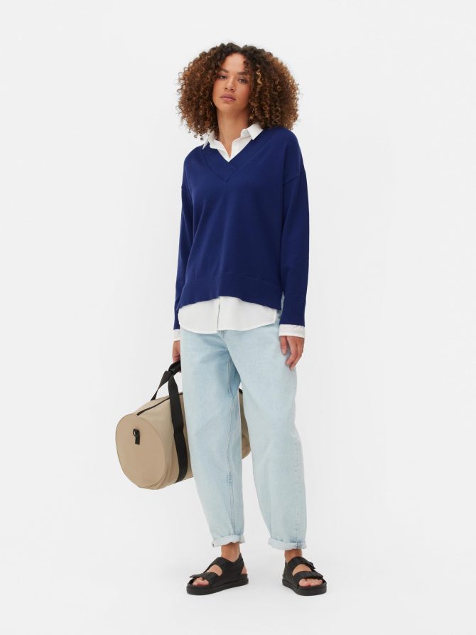 2-in-1 V-Neck Sweater