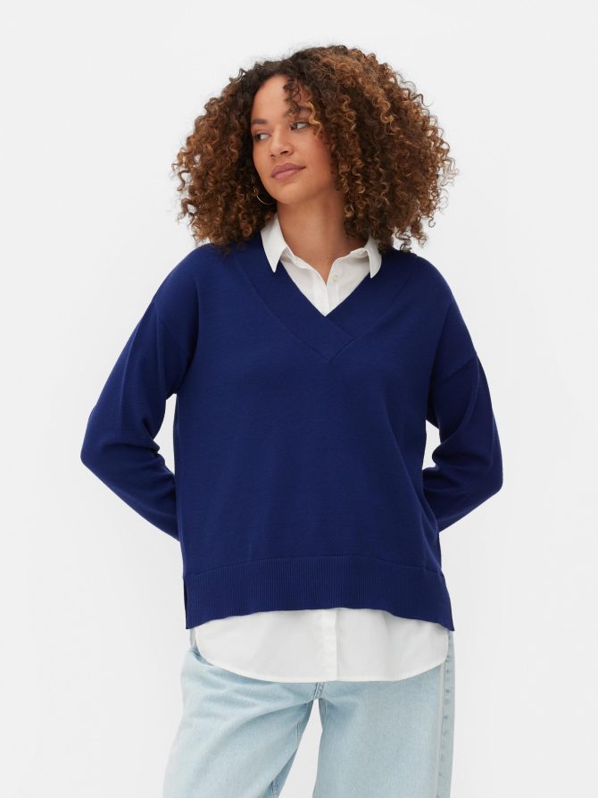 2-in-1 V-Neck Sweater - Image 2