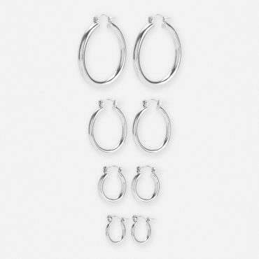 4-Pack Multi-Size Hoop Earrings