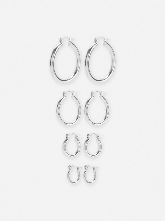 4-Pack Multi-Size Hoop Earrings