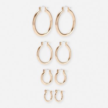 4-Pack Multi-Size Hoop Earrings
